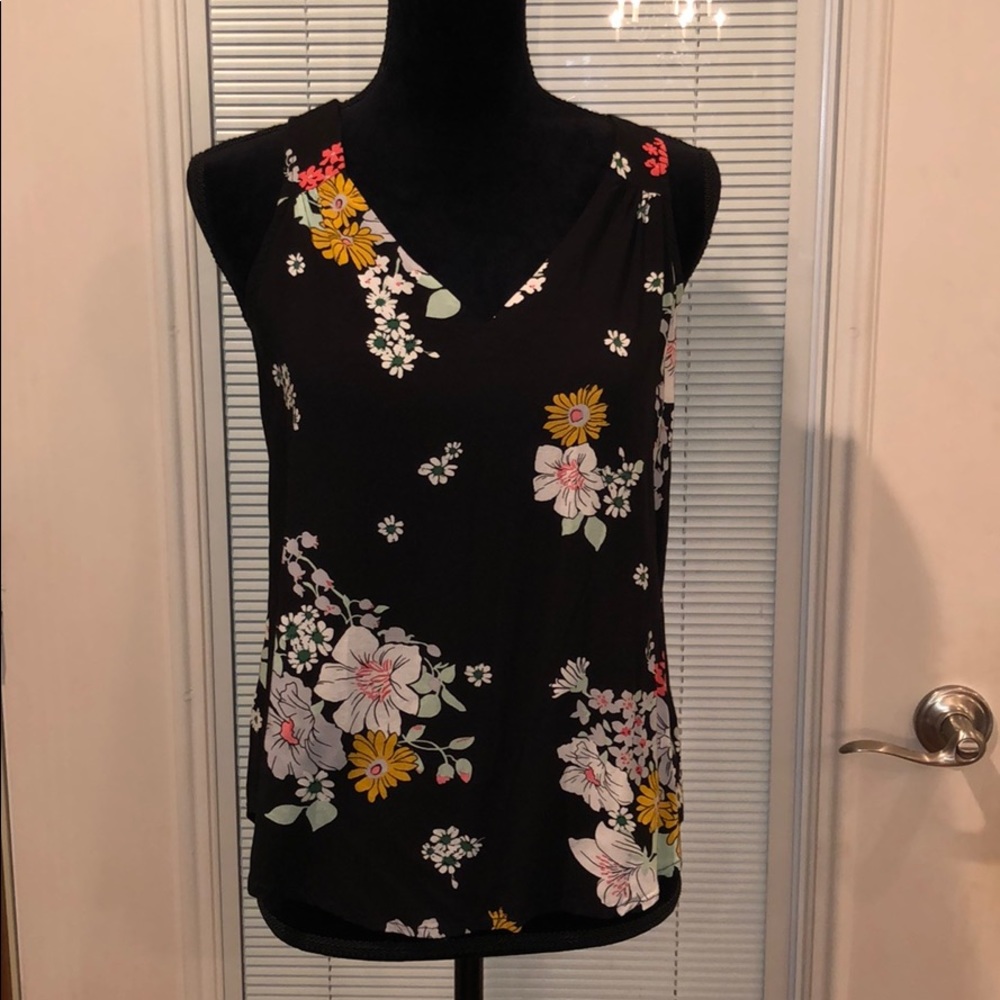 Old Navy Black Floral Blouse